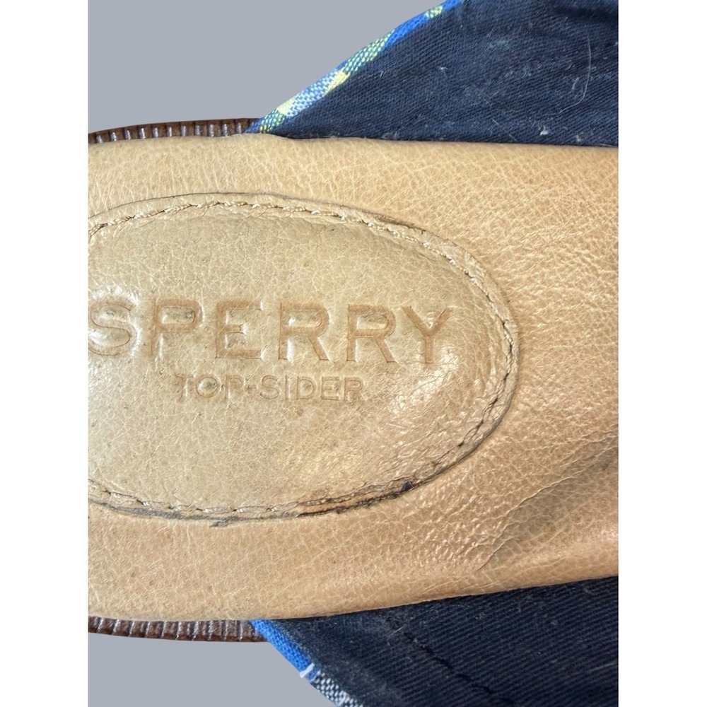 Sperry Seaport Penny Mules Womens 8 Multi Madras Plaid Patchwork Loafers Slip On - Picture 8 of 12